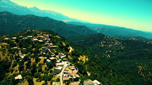 a Berber village at the top of the mountain in Tizi Ouezou Algeria
