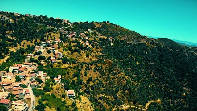 a Berber village at the top of the mountain in Tizi Ouezou Algeria
