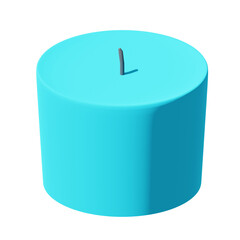 Blue candle decoration. 3d rendering.	