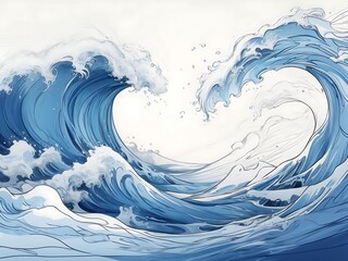 Abstract digital landscape with flowing wave