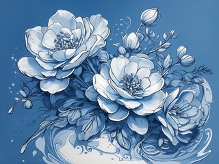 Abstract digital landscape with flowing wave