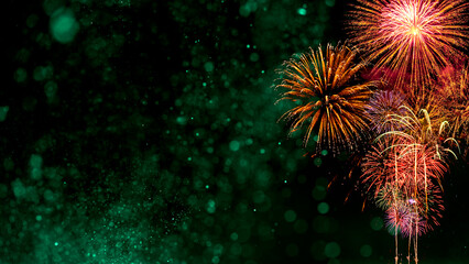 Fireworks with Abstract bokeh background