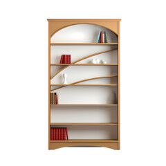 Bookcase on transparent background, white background, isolated, bookshelf illustration
