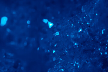 Blue Crystal Mineral Stone. Gems. Mineral crystals in the natural environment. Texture of precious...
