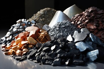 Piles Of Rare Earth Elements Mined And Refined - obrazy, fototapety, plakaty