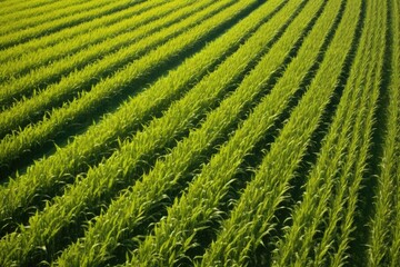 diagonal lines of a cornfield