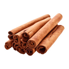 Cinnamon sticks isolated on white background.