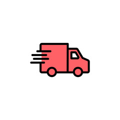 Delivery truck icon set illustration. Delivery truck sign and symbol. Shipping fast delivery icon