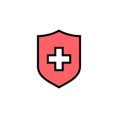 Health insurance icon set illustration. Insurance document sign and symbol