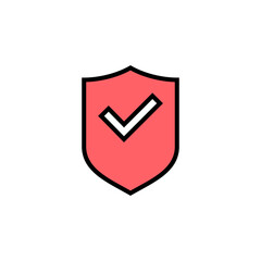 Shield check mark icon set illustration. Protection approve sign. Insurance icon