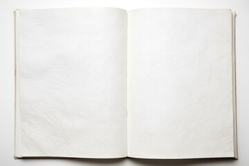 inside view of a blank sketchbook, revealing textured white pages - obrazy, fototapety, plakaty