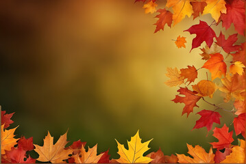 Golden autumn golden maple leaves background wallpaper