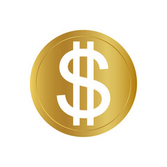 golden dollar isolated background