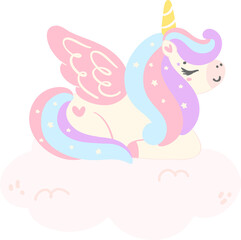 Cute Baby Unicorn cartoon illustration
