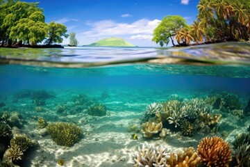 Fototapeta na wymiar coral reef in a shallow water area