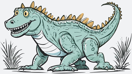 Crocodile cartoon character illustration vector image. Aligator wild design graphic design image