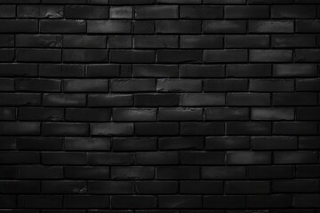 Black brick wall textured background. loft interior design.