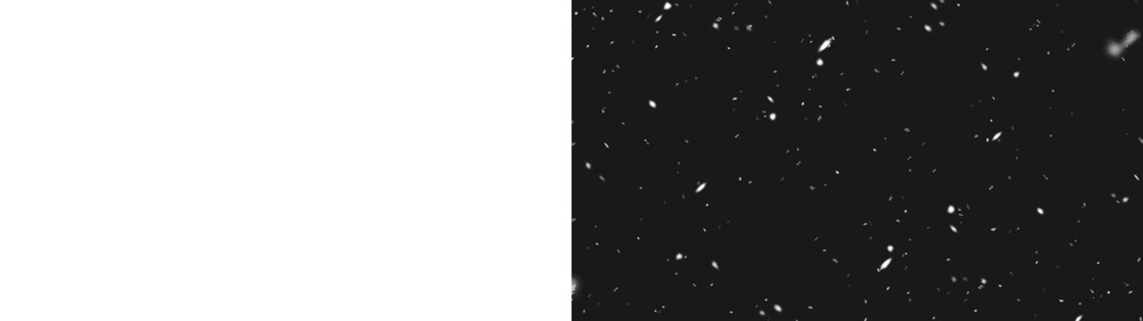 Falling Snow Is Black Background. Winter Snowfall Illustration. Winter Night Snowfall and Snowstorm of Snow. Winter Weather. Abstract Winter Background. Flying Particles on Black Background