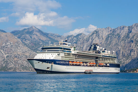 Large cruise ship Celebrity Constellation in Boka Kotorska Bay, Montenegro