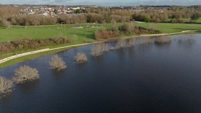 Aerial Views of the Flooded Charente River Landscape
