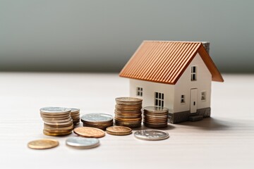 Guide To Home Loan And Mortgage With Miniature House And Coins