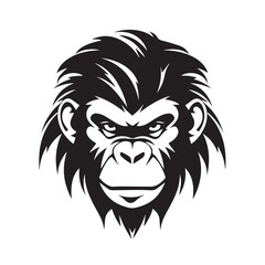 Monkey face in cartoon, doodle style. Isolated 2d vector illustration in logo, icon style, Eps 10. AI Generative