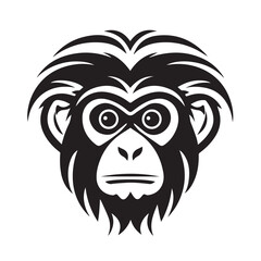 Monkey face in cartoon, doodle style. Isolated 2d vector illustration in logo, icon style, Eps 10. AI Generative