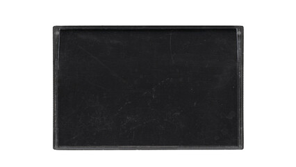 Compact music cassette tape black case, in vintage retro Y2K 80’s 90’s style, isolated and clipping path on a transparent background, no shadows, plastic analog magnetic clear cassette box for mockups
