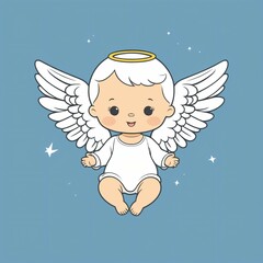 1. Illustration of the cute baby angel character. 