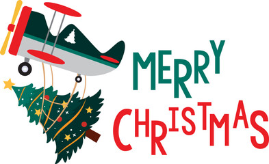 merry christmas tree and car