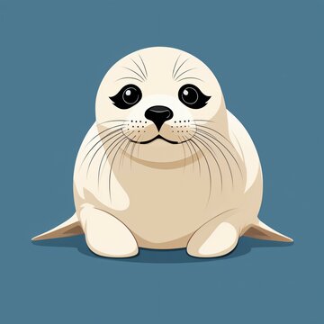 A half seal character illustration with beautiful colors and new expression. A pleasant picture. Generative AI