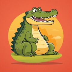 3. crocodile character illustrations with beautiful colors and new expression are delightful pictures. Generative AI