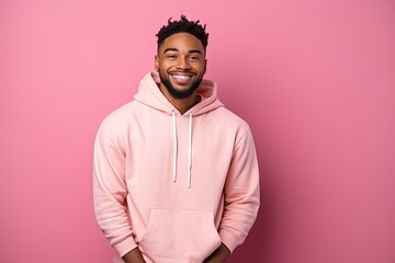 Fototapeta premium Portrait of a handsome smiling, happy and pleased man with positive vibes. Human person dressed in fashionable, colorful and fun clothes. Generative AI, AI