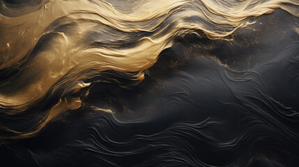 Texture of gold wave background. 3D liquid gold fluid . Gold liquid surface for poster wallpaper and banner.  - obrazy, fototapety, plakaty