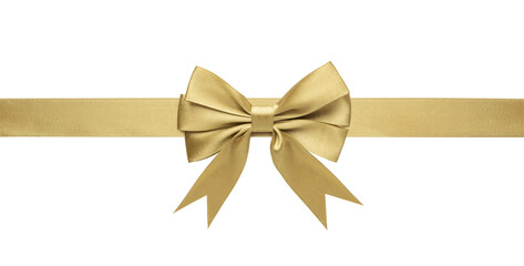 Gold bow isolated on white background - 682174958