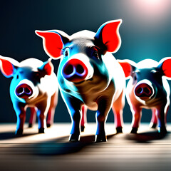 Pink pigs, AI-Generatet - obrazy, fototapety, plakaty