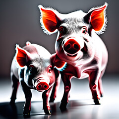 Pink pigs, AI-Generatet