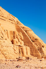 Abu Simbel, the Great Temple of Ramesses II, carved into the rock.