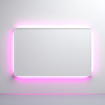 signboard mockup with neon lights