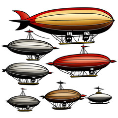 airship at sky, AI-Generatet