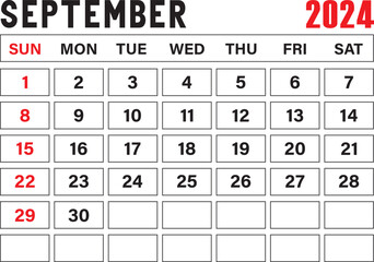 Template of calendar 2024 printable