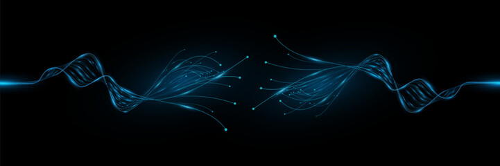 Futuristic digital background with glowing neural connectors analyze big data. Neural network. Vector illustration.