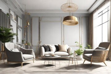modern living white room