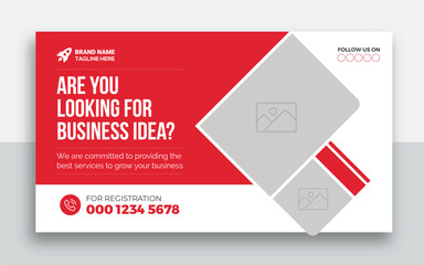 Business youtube thumbnail and web banner design template