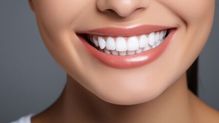 Fototapeta premium a beautiful young model woman smiling with clean teeth. used for a dental ad isolated on white background