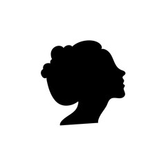 silhouette woman or man head side view avatar illustration