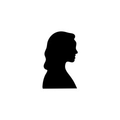 silhouette woman or man head side view avatar illustration