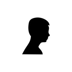 silhouette woman or man head side view avatar illustration