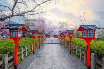 Kyoto, Japan - March 31 2023: Rokusonno shrine built in 963, enshrines MInamota no Tsunemoto the...