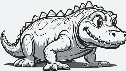 Crocodile cartoon character illustration vector image. Aligator wild design graphic design image